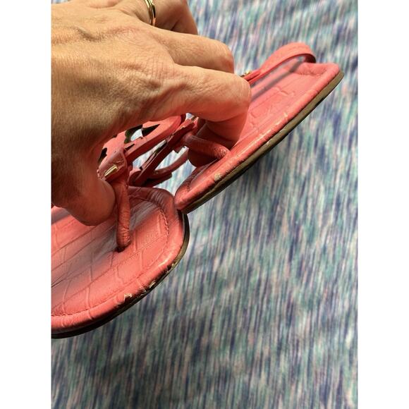 Tory Burch Miller Sandals size 9 Leather Coral - Picture 4 of 5